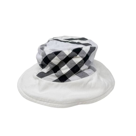 Burberry Reversible Bucket Hat Nova Check White Lilac Purple Black Cotton Womens - Picture 1 of 14